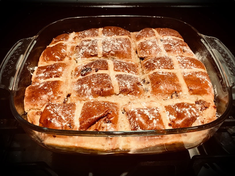 Hot Cross Bun pudding